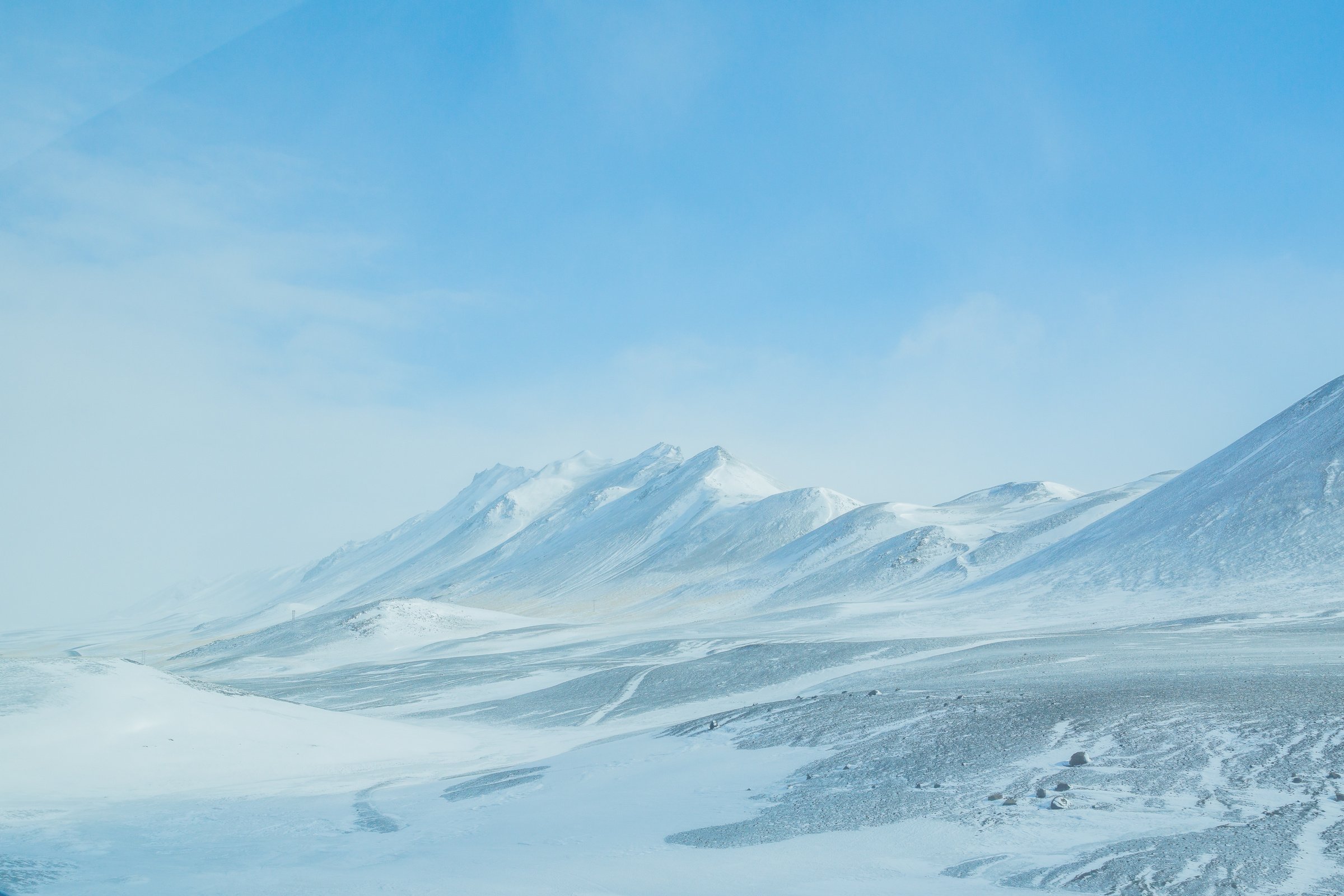 Snowy Mountains in Iceland